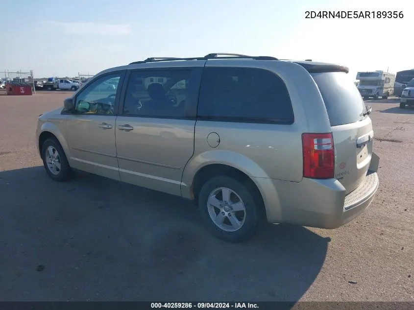 2010 Dodge Grand Caravan Se VIN: 2D4RN4DE5AR189356 Lot: 40259286