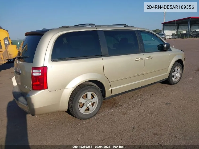 2010 Dodge Grand Caravan Se VIN: 2D4RN4DE5AR189356 Lot: 40259286