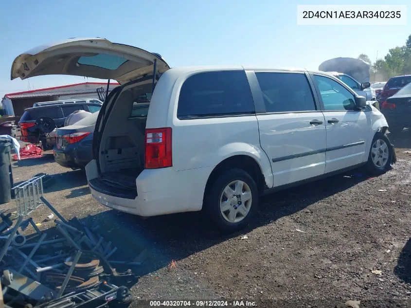 2010 Dodge Grand Caravan C/V VIN: 2D4CN1AE3AR340235 Lot: 40320704