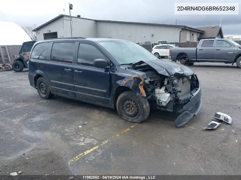 2011 Dodge Grand Caravan Se/Sxt VIN: 2D4RN4DG6BR652348 Lot: 11992552