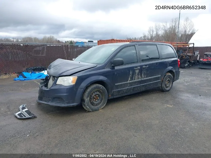 2011 Dodge Grand Caravan Se/Sxt VIN: 2D4RN4DG6BR652348 Lot: 11992552