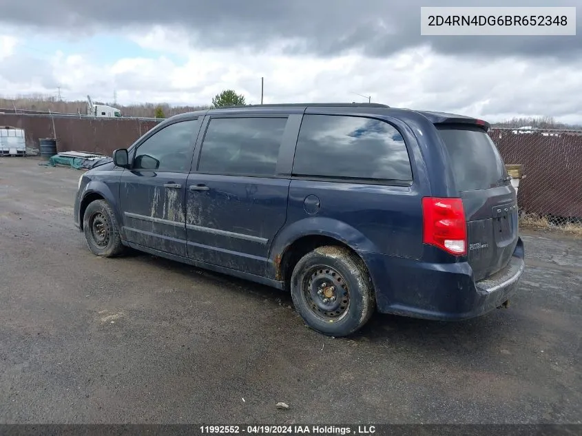 2D4RN4DG6BR652348 2011 Dodge Grand Caravan Se/Sxt