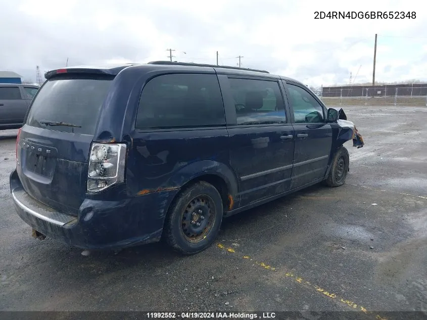 2011 Dodge Grand Caravan Se/Sxt VIN: 2D4RN4DG6BR652348 Lot: 11992552