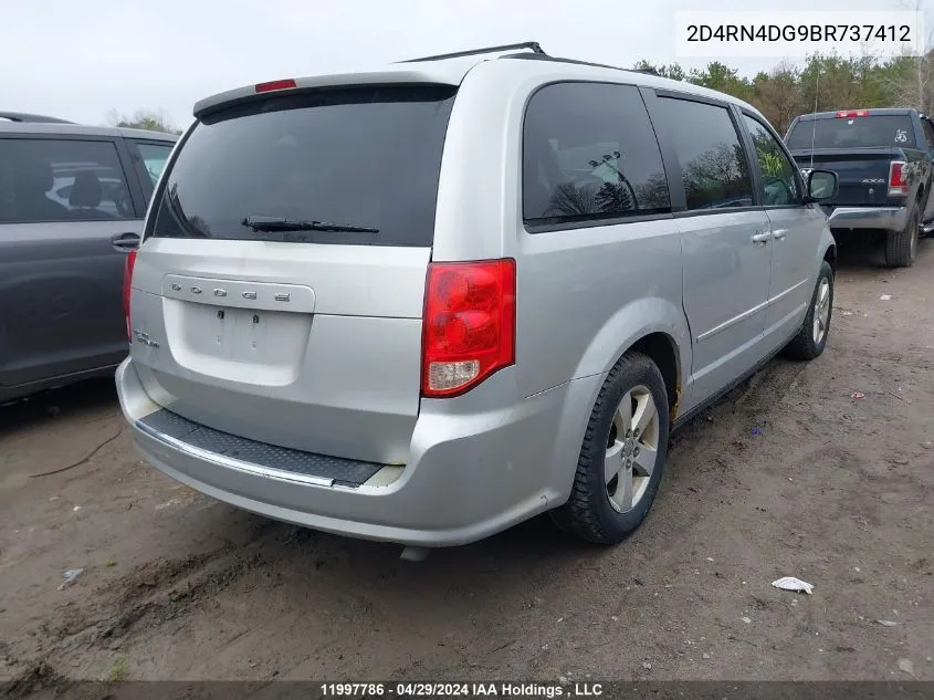 2011 Dodge Grand Caravan Se/Sxt VIN: 2D4RN4DG9BR737412 Lot: 11997786