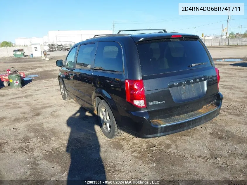 2011 Dodge Grand Caravan VIN: 2D4RN4DG6BR741711 Lot: 12003551