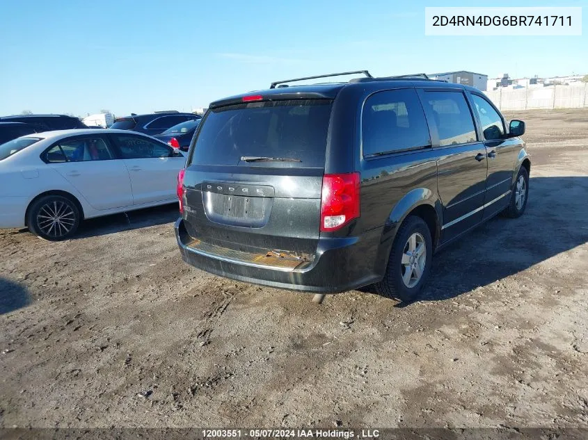 2011 Dodge Grand Caravan VIN: 2D4RN4DG6BR741711 Lot: 12003551