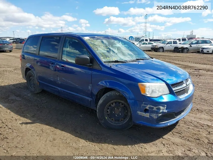 2011 Dodge Grand Caravan Se/Sxt VIN: 2D4RN4DG3BR762290 Lot: 12009046