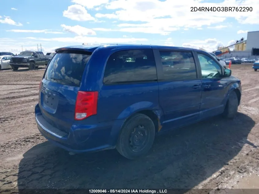 2011 Dodge Grand Caravan Se/Sxt VIN: 2D4RN4DG3BR762290 Lot: 12009046