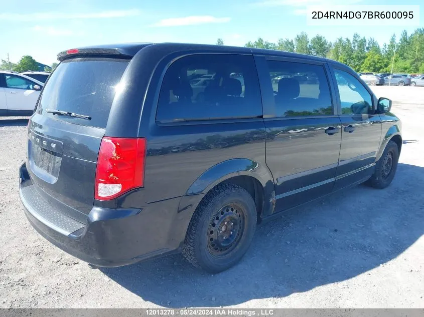 2011 Dodge Grand Caravan Express VIN: 2D4RN4DG7BR600095 Lot: 12013278