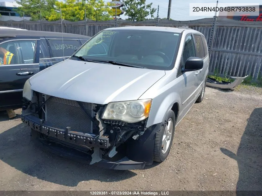 2011 Dodge Grand Caravan VIN: 2D4RN4DG4BR793838 Lot: 12020351