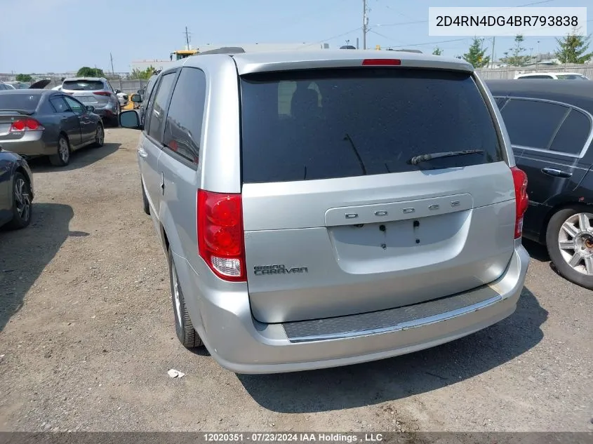 2011 Dodge Grand Caravan VIN: 2D4RN4DG4BR793838 Lot: 12020351