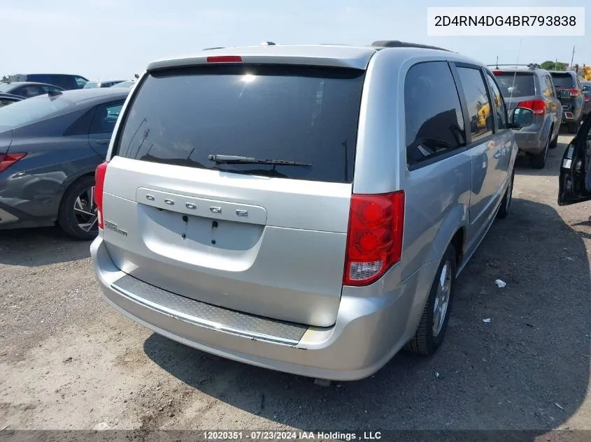 2011 Dodge Grand Caravan VIN: 2D4RN4DG4BR793838 Lot: 12020351