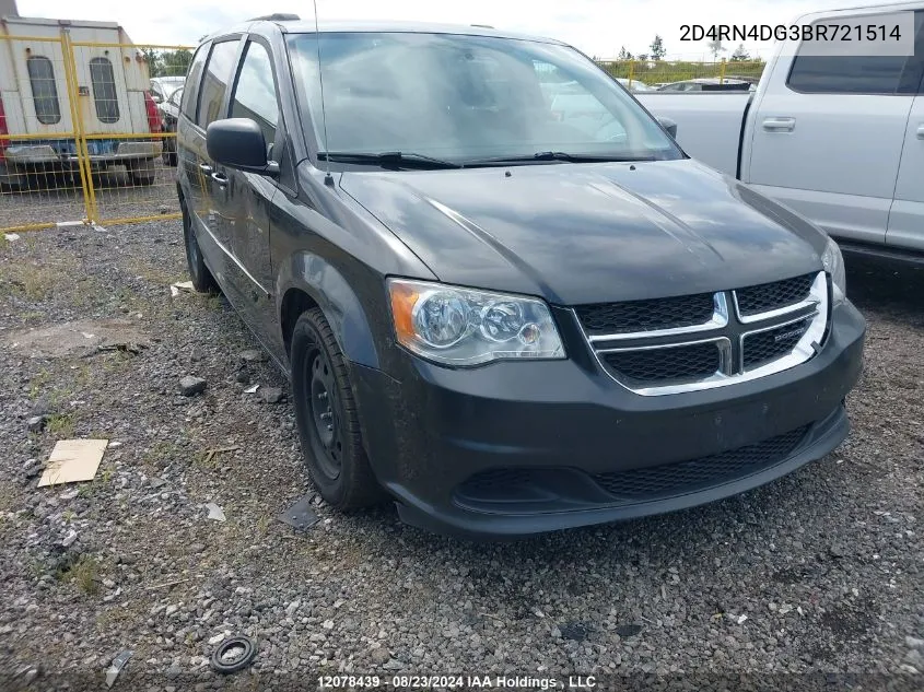 2011 Dodge Grand Caravan Express VIN: 2D4RN4DG3BR721514 Lot: 12078439