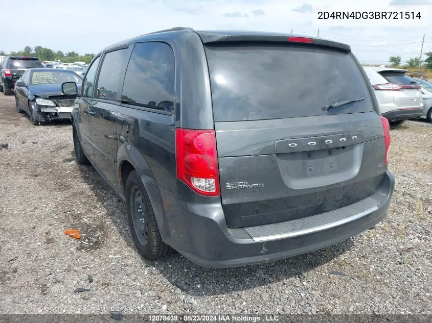 2011 Dodge Grand Caravan Express VIN: 2D4RN4DG3BR721514 Lot: 12078439