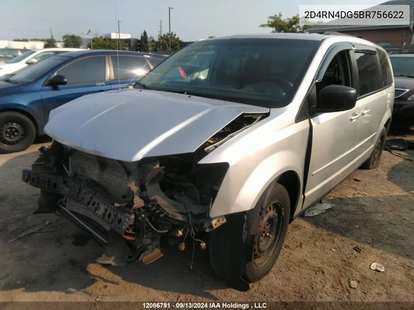 2011 Dodge Grand Caravan Se/Sxt VIN: 2D4RN4DG5BR756622 Lot: 12086791