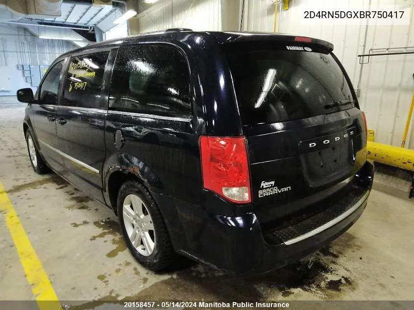 2D4RN5DGXBR750417 2011 Dodge Grand Caravan Crew