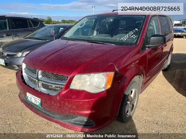 2011 Dodge Grand Caravan Express VIN: 2D4RN4DG0BR725665 Lot: 20162424