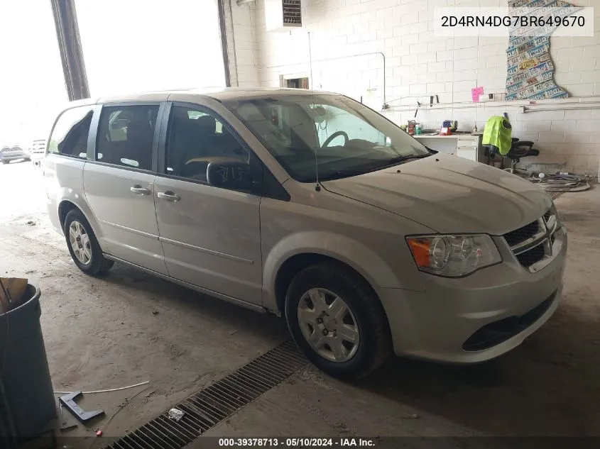 2D4RN4DG7BR649670 2011 Dodge Grand Caravan Express