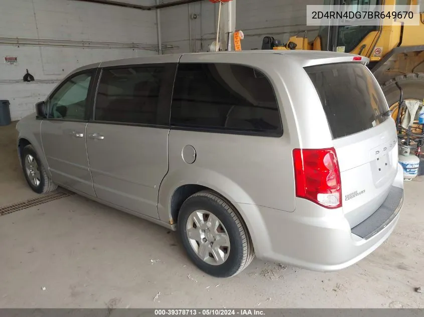 2D4RN4DG7BR649670 2011 Dodge Grand Caravan Express