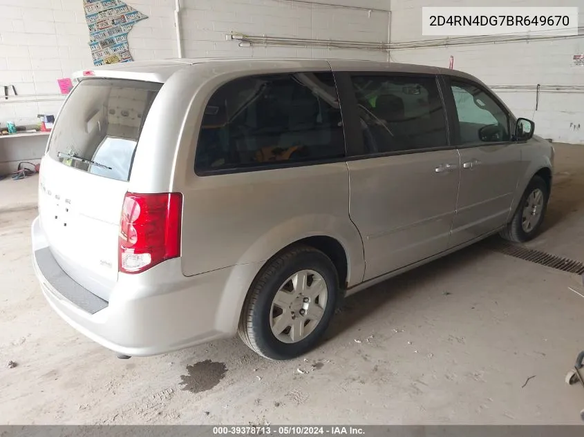 2D4RN4DG7BR649670 2011 Dodge Grand Caravan Express