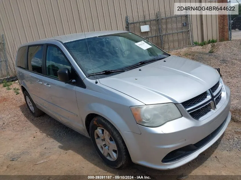 2011 Dodge Grand Caravan Express VIN: 2D4RN4DG4BR644622 Lot: 39391187