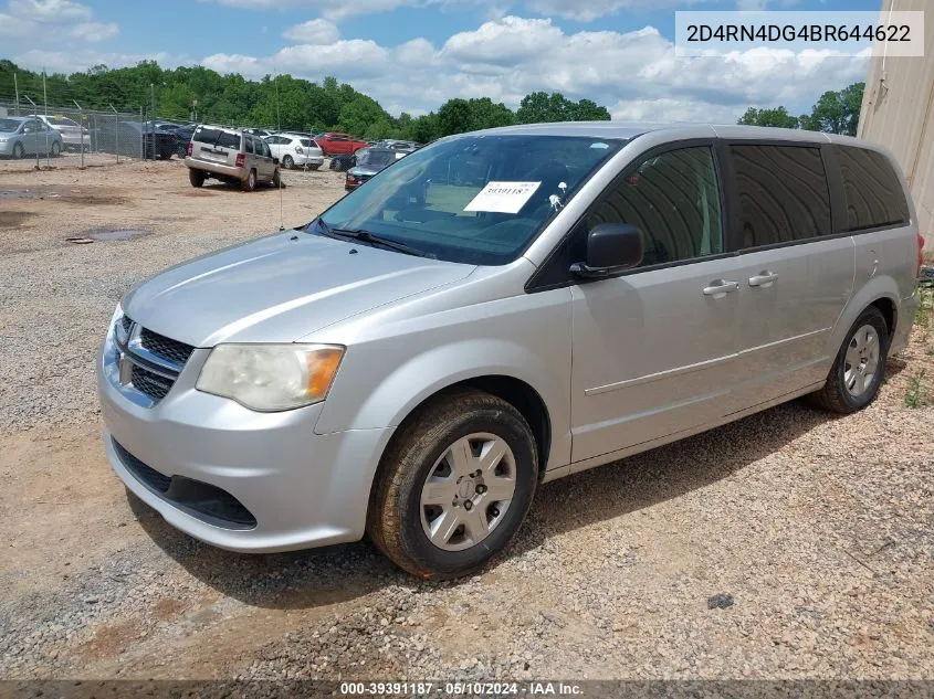 2011 Dodge Grand Caravan Express VIN: 2D4RN4DG4BR644622 Lot: 39391187