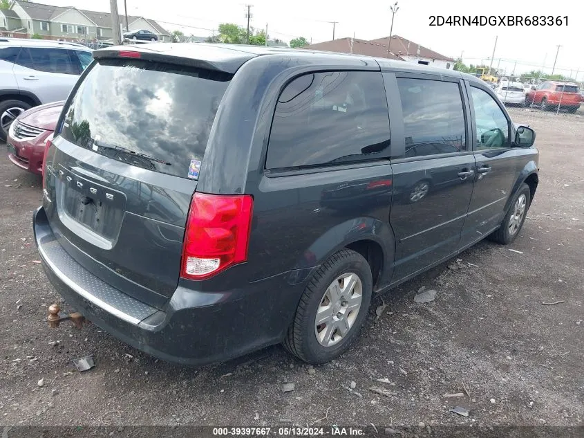 2011 Dodge Grand Caravan Express VIN: 2D4RN4DGXBR683361 Lot: 39397667