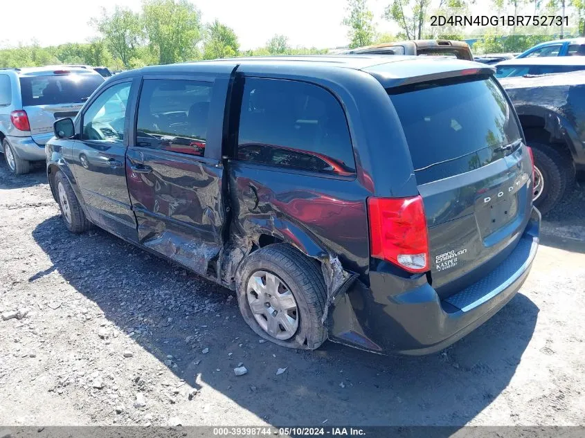 2011 Dodge Grand Caravan Express VIN: 2D4RN4DG1BR752731 Lot: 39398744