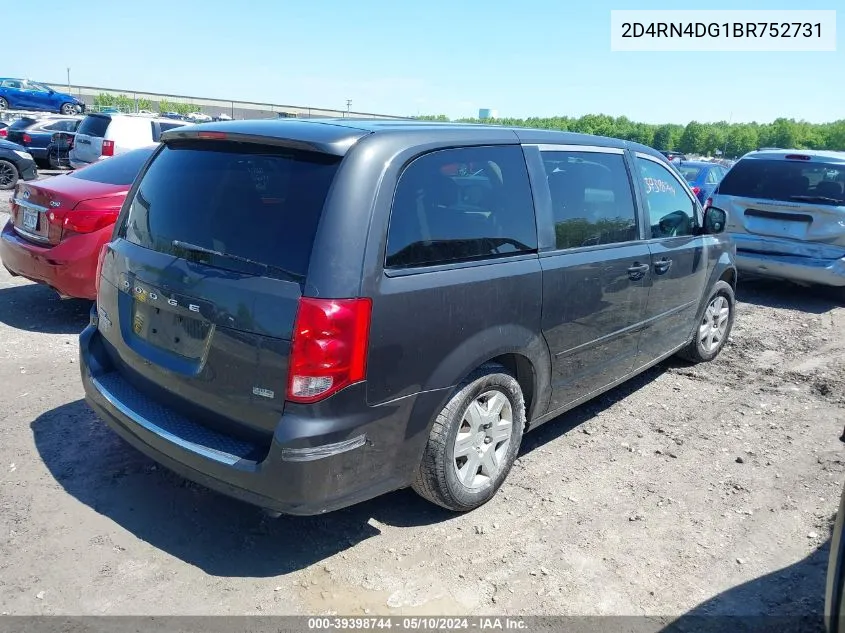 2011 Dodge Grand Caravan Express VIN: 2D4RN4DG1BR752731 Lot: 39398744