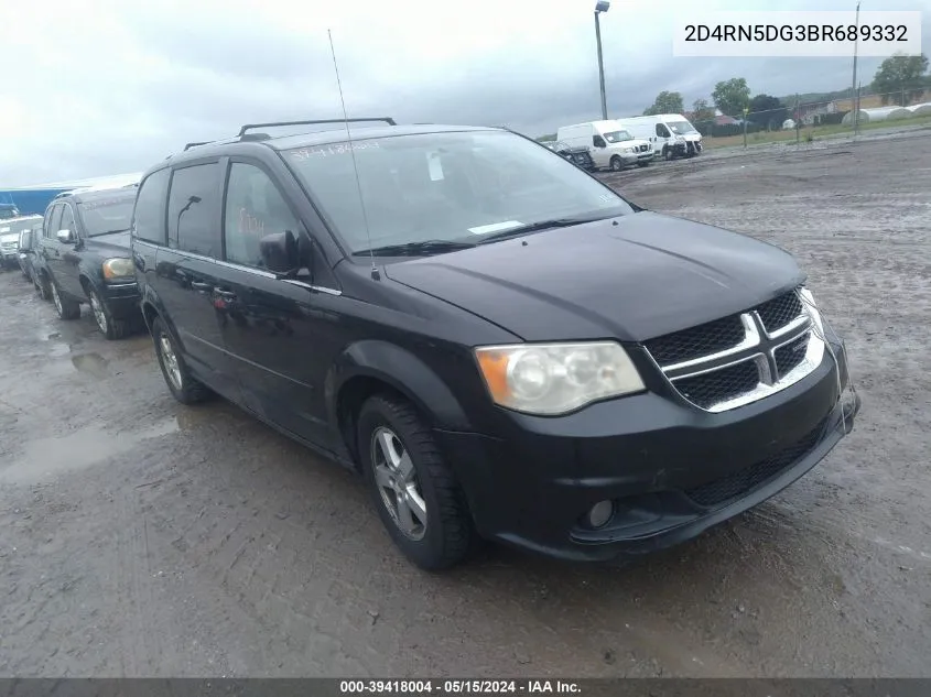 2011 Dodge Grand Caravan Crew VIN: 2D4RN5DG3BR689332 Lot: 39418004