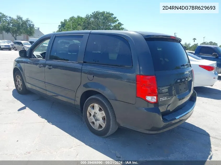 2011 Dodge Grand Caravan Express VIN: 2D4RN4DG7BR629693 Lot: 39486990