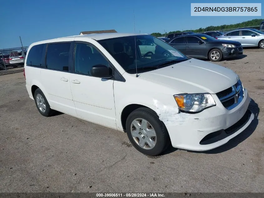 2011 Dodge Grand Caravan Express VIN: 2D4RN4DG3BR757865 Lot: 39506511