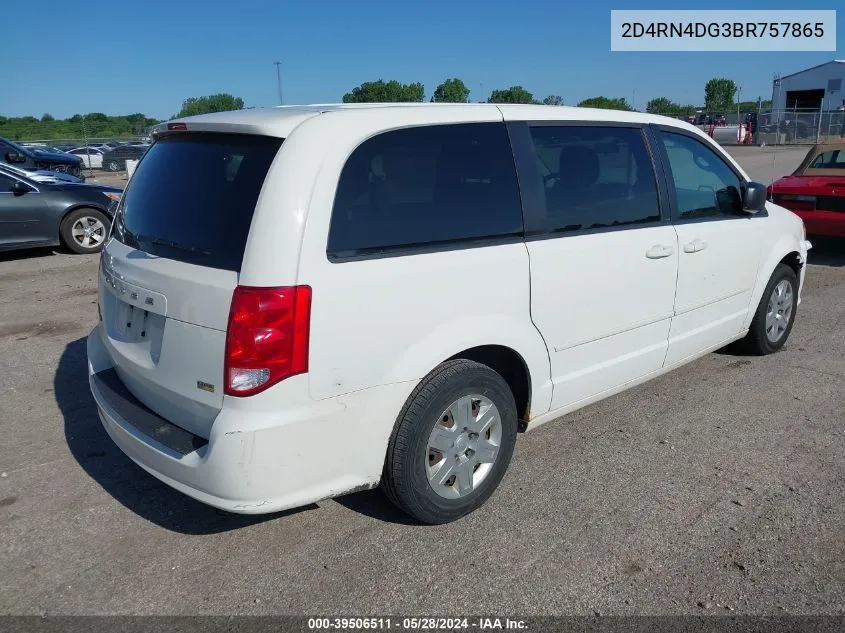 2011 Dodge Grand Caravan Express VIN: 2D4RN4DG3BR757865 Lot: 39506511