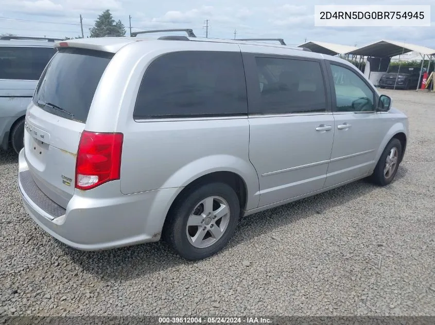 2011 Dodge Grand Caravan Crew VIN: 2D4RN5DG0BR754945 Lot: 39512004