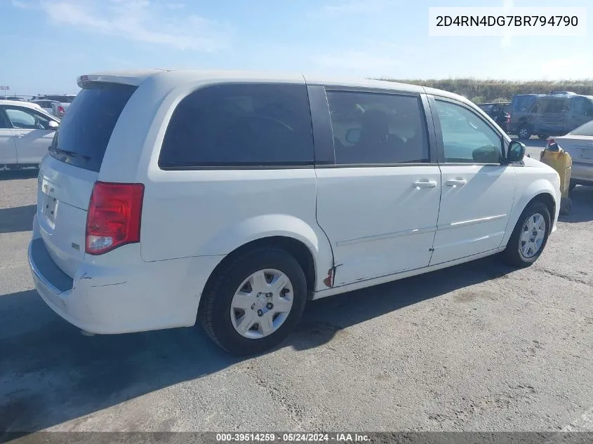 2011 Dodge Grand Caravan Express VIN: 2D4RN4DG7BR794790 Lot: 39514259