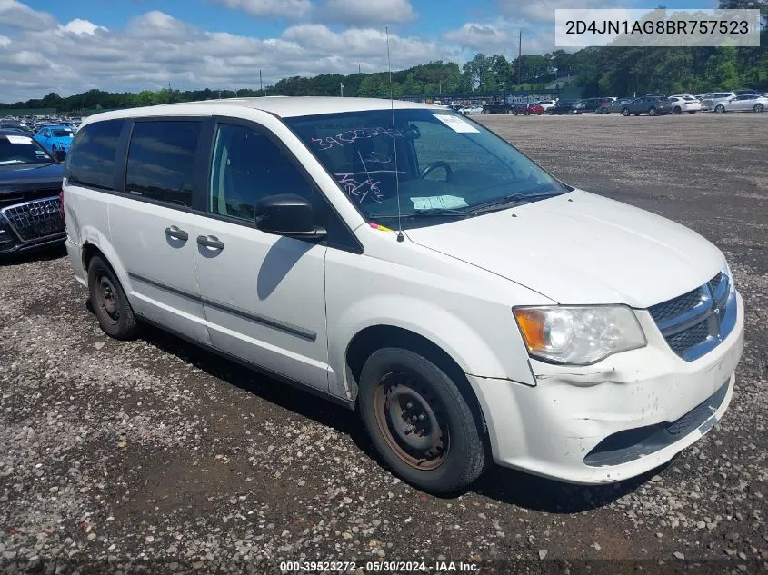 2011 Dodge Grand Caravan C/V VIN: 2D4JN1AG8BR757523 Lot: 39523272