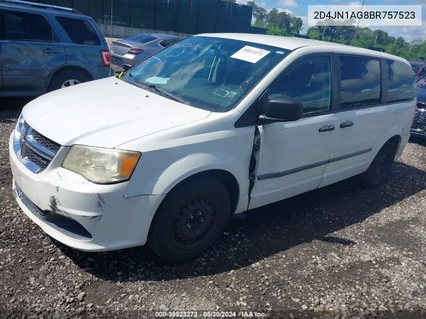 2011 Dodge Grand Caravan C/V VIN: 2D4JN1AG8BR757523 Lot: 39523272