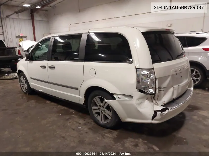 2011 Dodge Grand Caravan C/V VIN: 2D4JN1AG5BR789037 Lot: 40033661