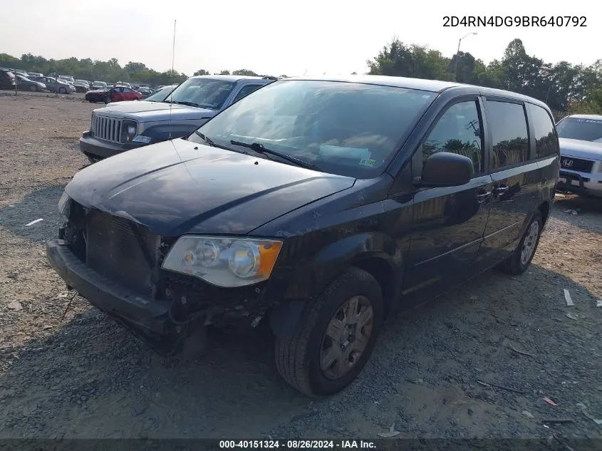 2011 Dodge Grand Caravan Express VIN: 2D4RN4DG9BR640792 Lot: 40151324