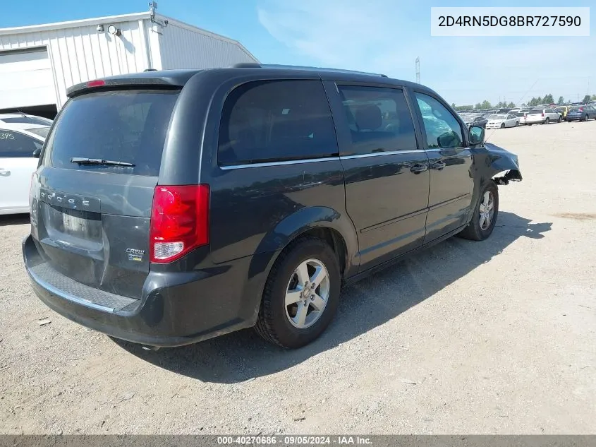 2011 Dodge Grand Caravan Crew VIN: 2D4RN5DG8BR727590 Lot: 40270686