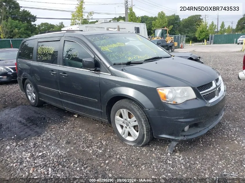 2011 Dodge Grand Caravan Crew VIN: 2D4RN5DGXBR743533 Lot: 40290290