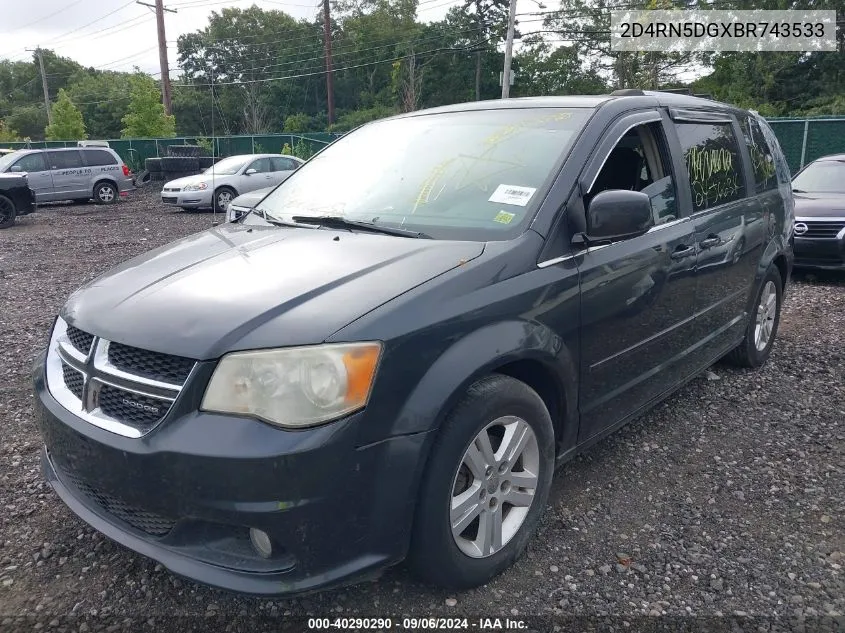 2011 Dodge Grand Caravan Crew VIN: 2D4RN5DGXBR743533 Lot: 40290290