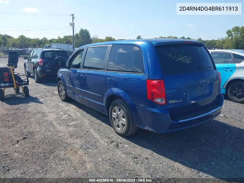 2011 Dodge Grand Caravan Express VIN: 2D4RN4DG4BR611913 Lot: 40296816