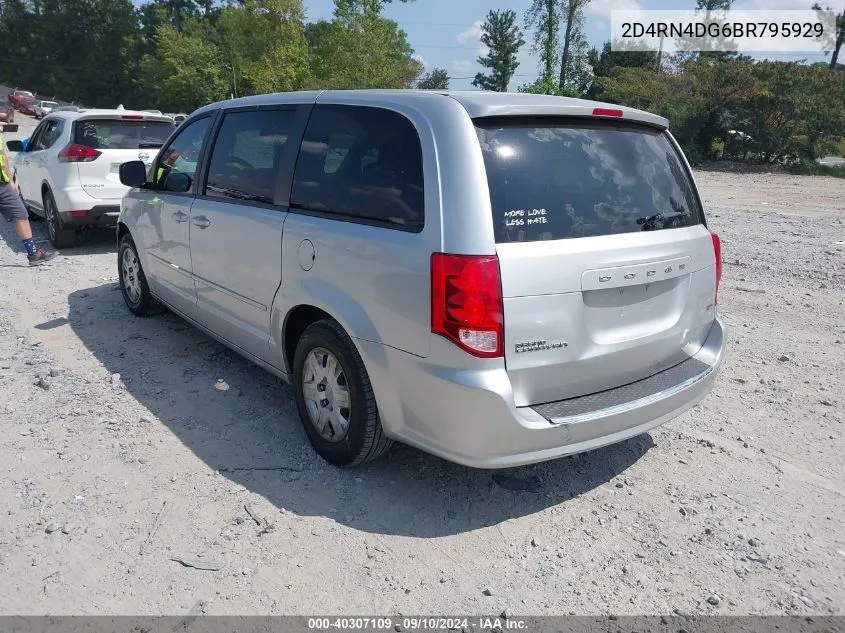 2011 Dodge Grand Caravan Express VIN: 2D4RN4DG6BR795929 Lot: 40307109