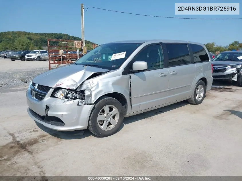 2011 Dodge Grand Caravan Mainstreet VIN: 2D4RN3DG1BR726916 Lot: 40330205