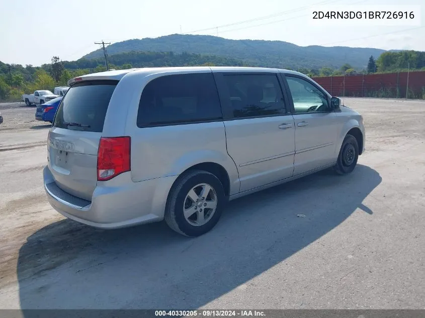 2011 Dodge Grand Caravan Mainstreet VIN: 2D4RN3DG1BR726916 Lot: 40330205