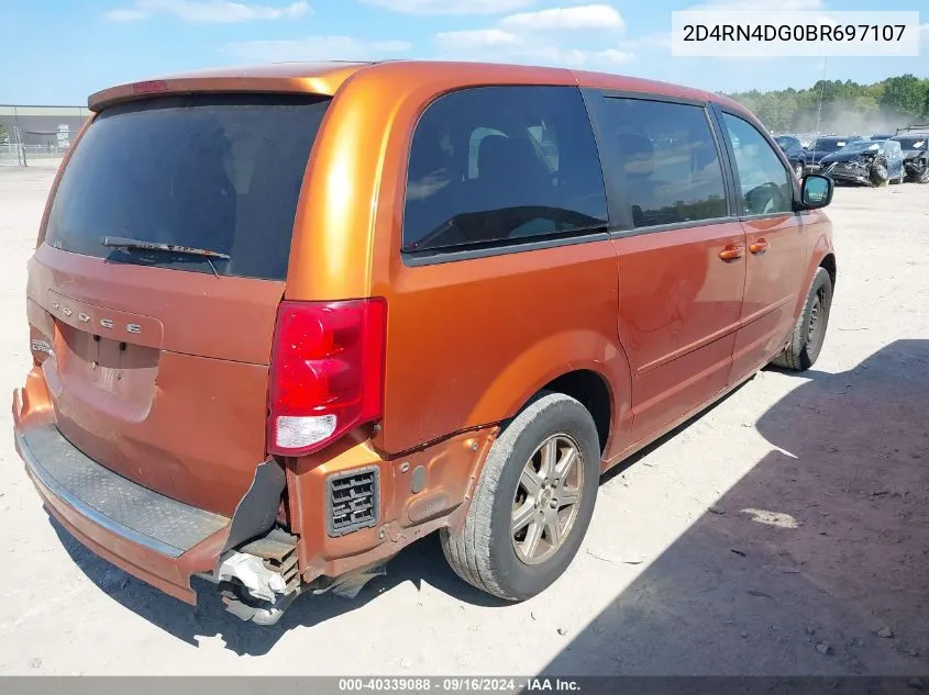 2011 Dodge Grand Caravan Express VIN: 2D4RN4DG0BR697107 Lot: 40339088