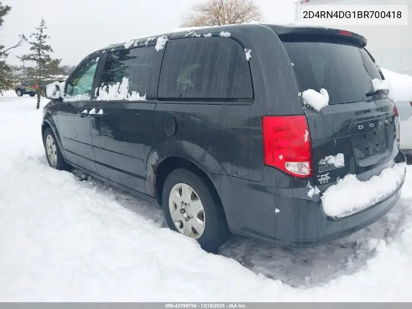 2D4RN4DG1BR700418 2011 Dodge Grand Caravan Express
