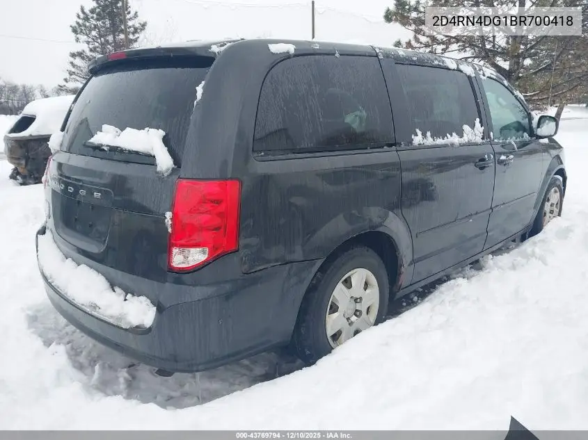 2D4RN4DG1BR700418 2011 Dodge Grand Caravan Express