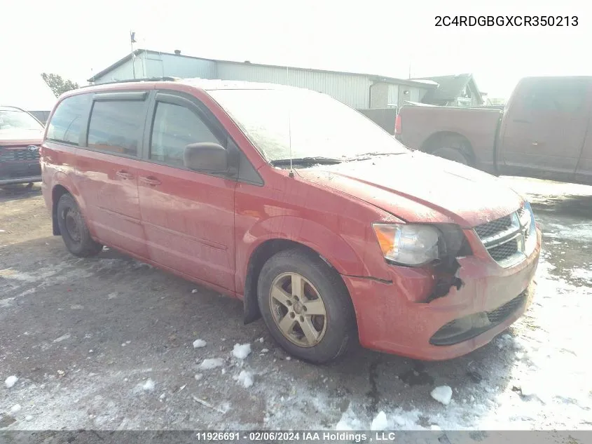 2012 Dodge Grand Caravan Se VIN: 2C4RDGBGXCR350213 Lot: 11926691